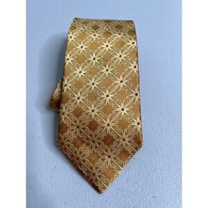 Washington National Cathedral Gold, Red Geometric Pattern 100% Silk Tie NWOT